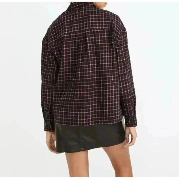 Madewell Long Sleeve XS Flannel Westlake Shirt In Stoppard Plaid Oversized - Picture 2 of 9